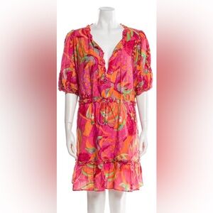 FARM Rio Pink and Orange Mini Dress